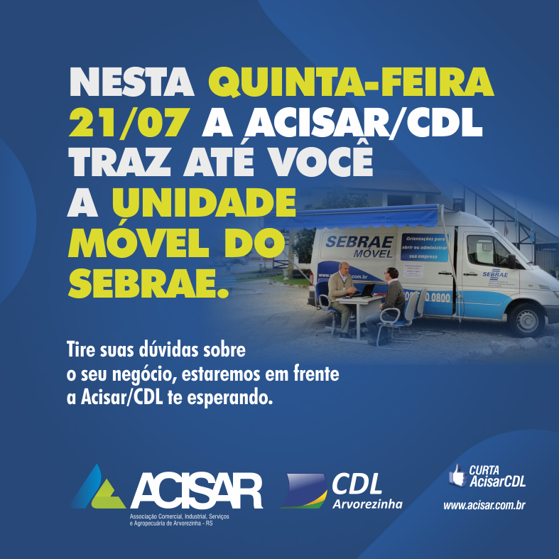 Unidade Móvel do SEBRAE atende ao lado da ACISA\CDL.