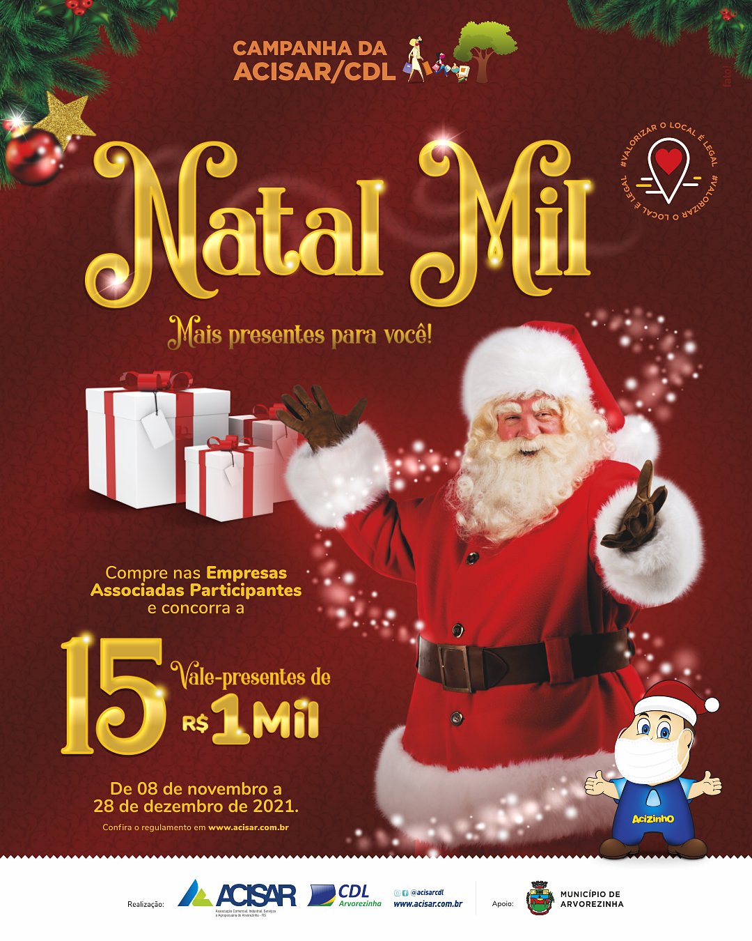Lançada a Campanha Natal Mil da ACISAR/CDL
