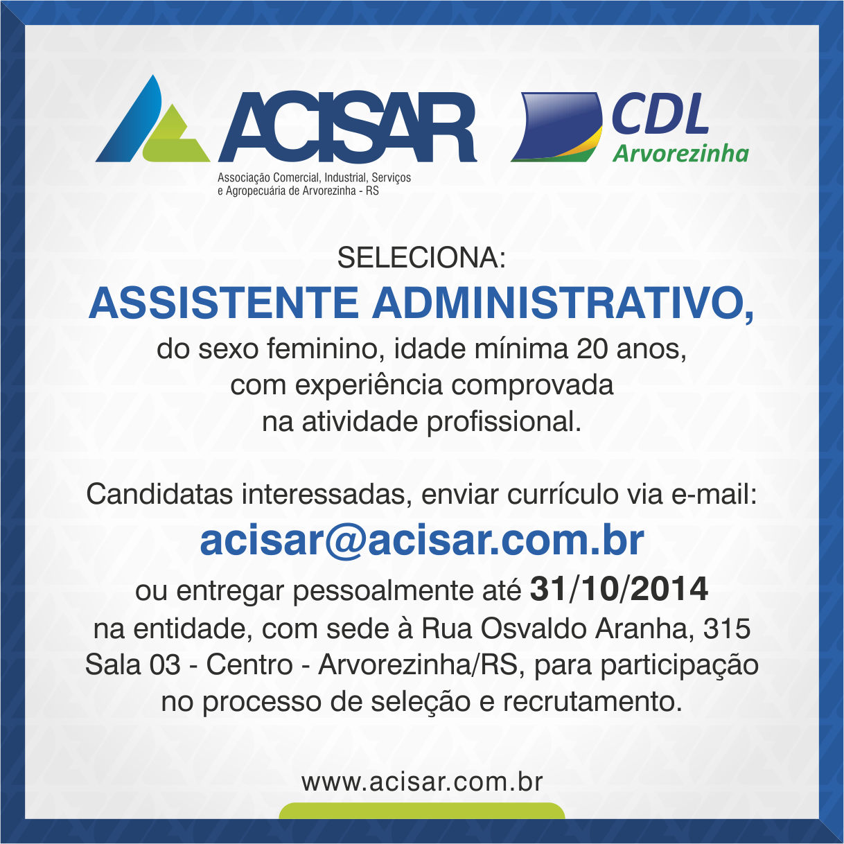ACISAR\CDL contrata.